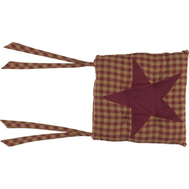 Burgundy Star Country Chair Pad - The Fox Decor